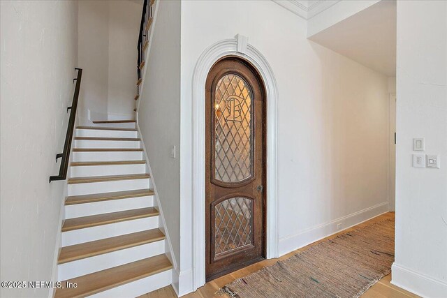 24736 Harbour View Dr, Ponte Vedra Beach, FL 32082 - entrance foyer with wood finished floors and stairway