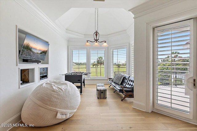 24736 Harbour View Dr, Ponte Vedra Beach, FL 32082 - sitting room with ornamental molding and light wood finished floors