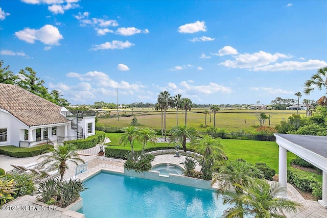24736 Harbour View Dr, Ponte Vedra Beach, FL 32082 - view of swimming pool featuring stairway and a pool with connected hot tub