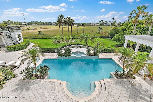 24736 Harbour View Dr, Ponte Vedra Beach, FL 32082 - view of pool featuring a lawn and a pool with connected hot tub