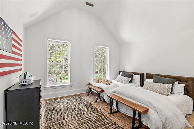 24736 Harbour View Dr, Ponte Vedra Beach, FL 32082 - bedroom with lofted ceiling and baseboards