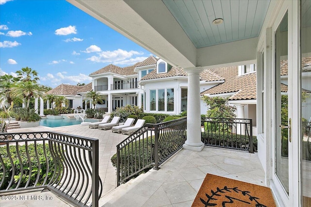 24736 Harbour View Dr, Ponte Vedra Beach, FL 32082 - balcony featuring view of pool area and a pool with connected hot tub