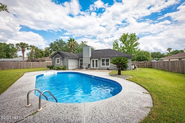 2168 Minorcan St, Middleburg, FL 32068 - view of swimming pool featuring french doors, a fenced backyard, and a patio area