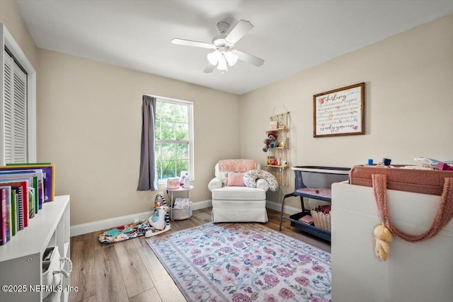 2168 Minorcan St, Middleburg, FL 32068 - bedroom with wood finished floors and a ceiling fan