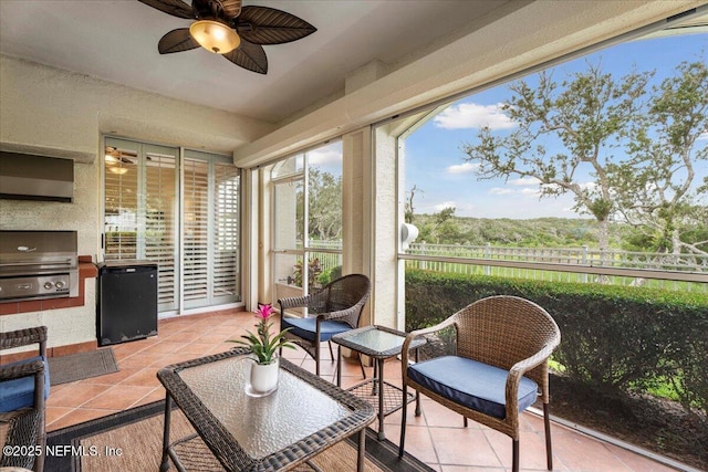 201 S Ocean Grande Dr Unit 104, Ponte Vedra Beach, FL 32082 - sunroom featuring a ceiling fan