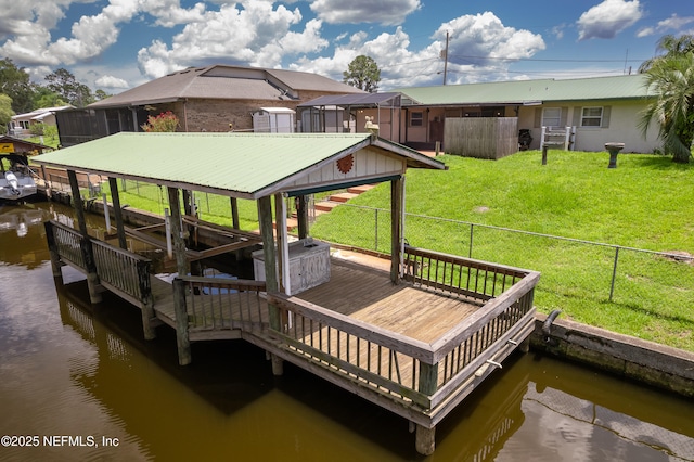 118 Magnolia Dr, East Palatka, FL 32131 - dock featuring boat lift and a water view
