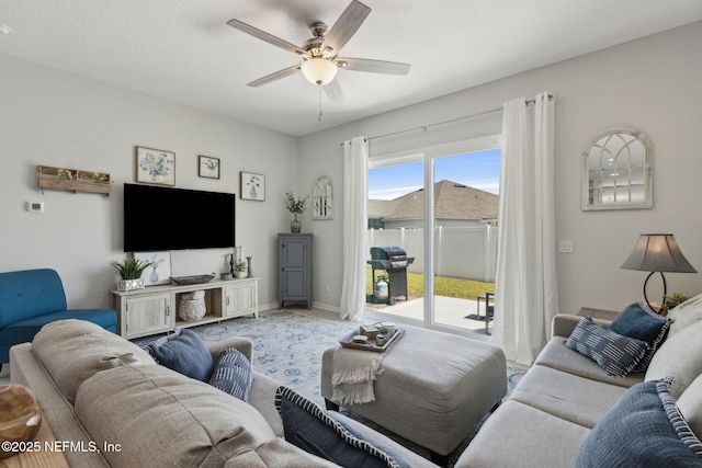 86180 Tranquil Ct, Yulee, FL 32097 - living room featuring ceiling fan and carpet