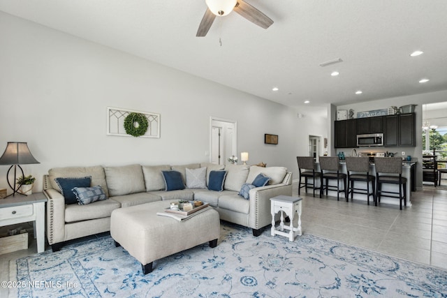 86180 Tranquil Ct, Yulee, FL 32097 - living area with recessed lighting and ceiling fan