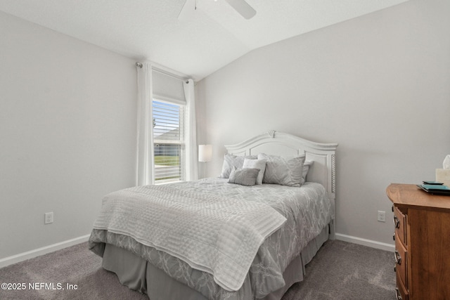 86180 Tranquil Ct, Yulee, FL 32097 - carpeted bedroom featuring vaulted ceiling and a ceiling fan