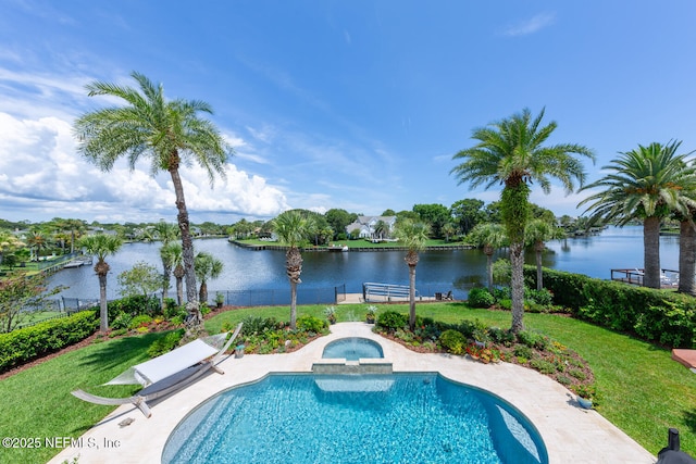 23 Corona Rd, Ponte Vedra Beach, FL 32082 - view of pool with a water view and a pool with connected hot tub