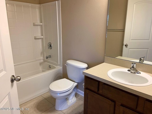 13312 Low Tide Way, Jacksonville, FL 32258 - bathroom with vanity, tile patterned flooring, and shower / tub combination
