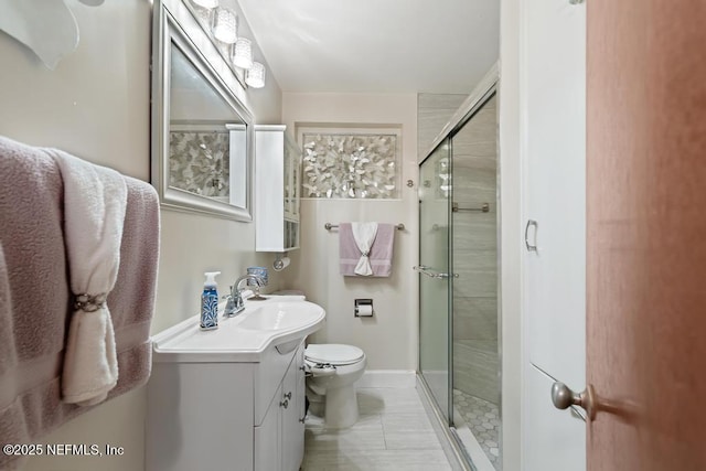 2510 Cesery Blvd, Jacksonville, FL 32211 - full bathroom featuring vanity, a shower stall, and tile patterned floors