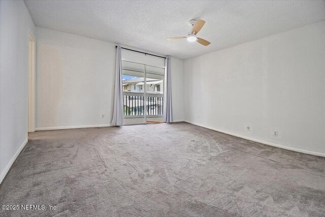 695 A1A Unit 146, Ponte Vedra Beach, FL 32082 - spare room featuring a ceiling fan, carpet flooring, and a textured ceiling