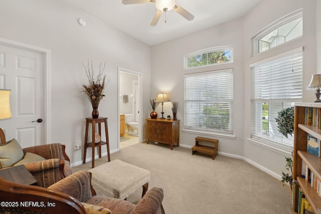 1208 Kyle Way S, Saint Johns, FL 32259 - carpeted living room featuring healthy amount of natural light and a ceiling fan