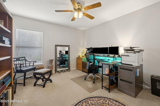 1208 Kyle Way S, Saint Johns, FL 32259 - home office featuring light carpet and ceiling fan