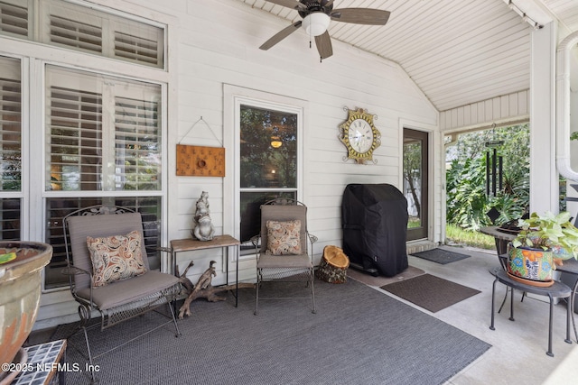 1208 Kyle Way S, Saint Johns, FL 32259 - sunroom / solarium with a ceiling fan and vaulted ceiling