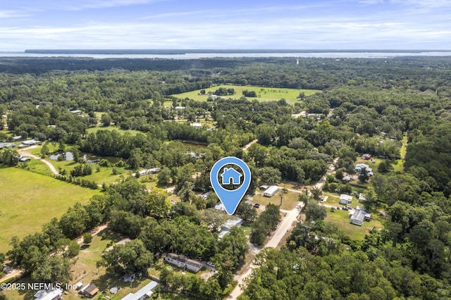 2254 Stauffer Rd, Green Cove Springs, FL 32043 - aerial view of property and surrounding area featuring a heavily wooded area and a nearby body of water