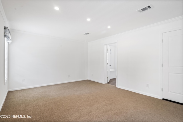 2254 Stauffer Rd, Green Cove Springs, FL 32043 - carpeted empty room with ornamental molding and recessed lighting