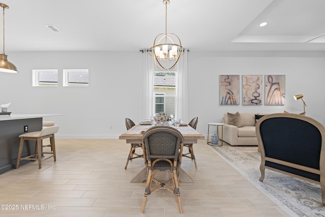 985 Rustic Mill Dr, Saint Augustine, FL 32092 - dining space with a chandelier, recessed lighting, and light wood-type flooring