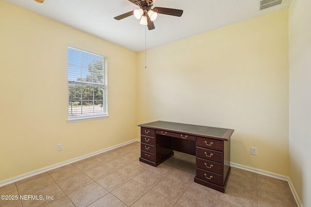 3905 Buckthorne Dr Unit D, Orange Park, FL 32065 - unfurnished office featuring a ceiling fan and light tile patterned flooring
