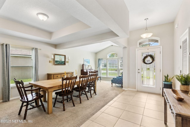 95212 Tanglewood Dr, Fernandina Beach, FL 32034 - dining area with light colored carpet and light tile patterned flooring