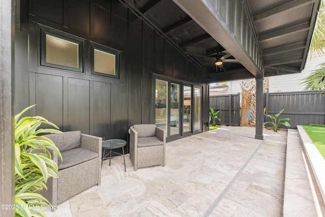 411 S St, Neptune Beach, FL 32266 - view of patio / terrace with a ceiling fan