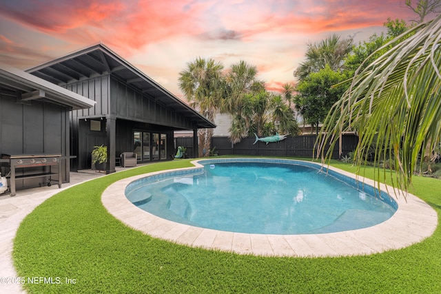 411 S St, Neptune Beach, FL 32266 - view of swimming pool featuring a fenced backyard and a patio area