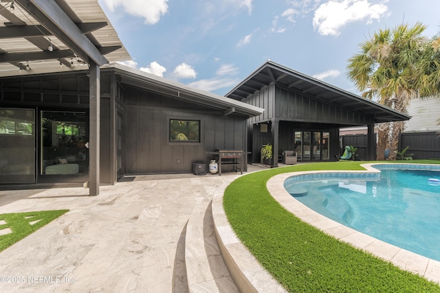 411 S St, Neptune Beach, FL 32266 - view of swimming pool with a patio and french doors