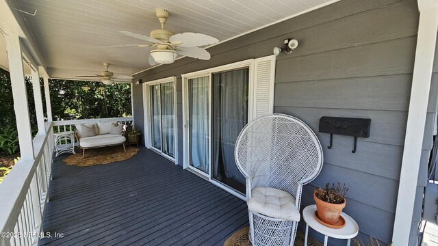 1319 Hickory St, Fernandina Beach, FL 32034 - deck with ceiling fan