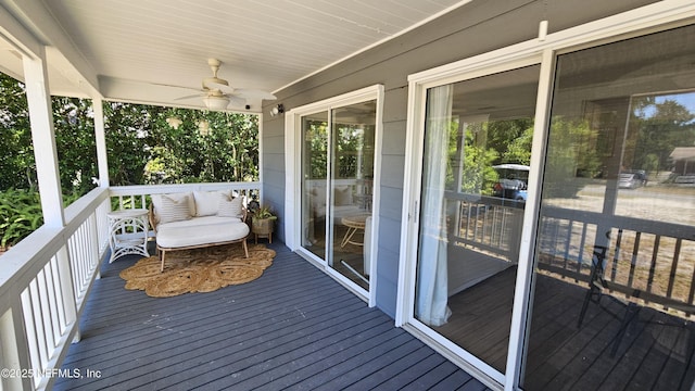 1319 Hickory St, Fernandina Beach, FL 32034 - deck featuring ceiling fan