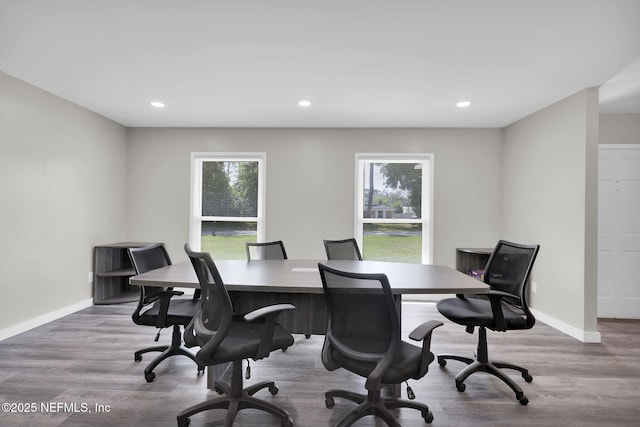 11707 Village Ln, Jacksonville, FL 32223 - office area featuring recessed lighting and wood finished floors