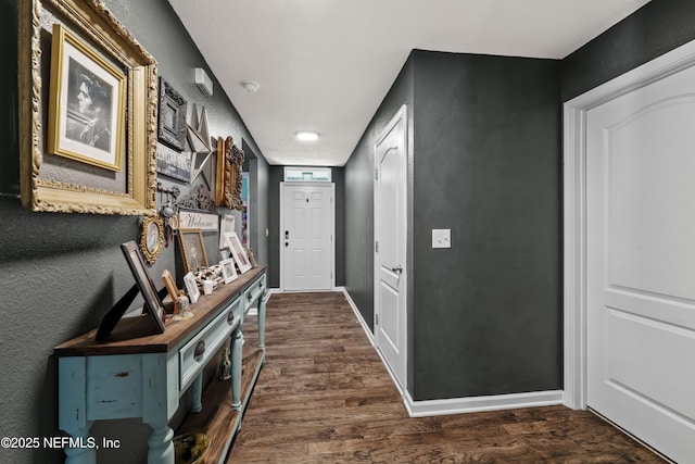 2264 Pebble Point Dr, Green Cove Springs, FL 32043 - hall with dark wood-style flooring and baseboards