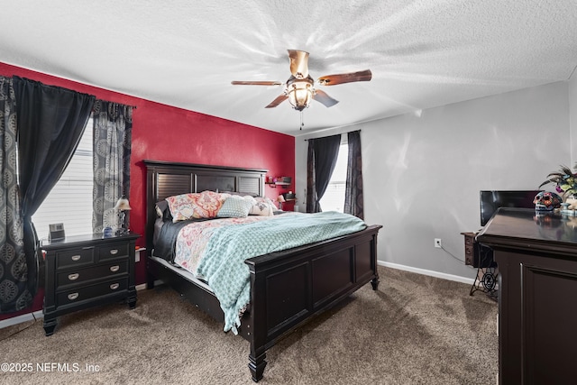 2264 Pebble Point Dr, Green Cove Springs, FL 32043 - carpeted bedroom with a textured ceiling and a ceiling fan