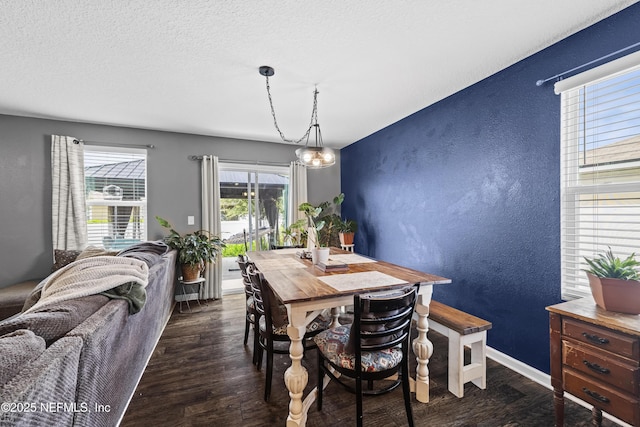 2264 Pebble Point Dr, Green Cove Springs, FL 32043 - dining room featuring dark wood-style flooring and a textured wall