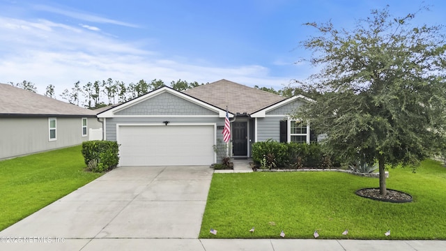2264 Pebble Point Dr, Green Cove Springs, FL 32043 - ranch-style home with a garage, a front yard, and concrete driveway