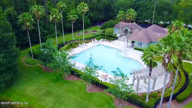 7701 Timberlin Park Blvd Unit 322, Jacksonville, FL 32256 - community pool with a pergola and a patio