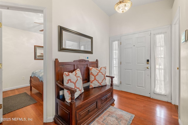 122 Twine St, Saint Augustine, FL 32084 - foyer entrance with wood finished floors and lofted ceiling
