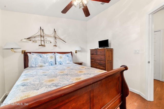 122 Twine St, Saint Augustine, FL 32084 - bedroom featuring wood finished floors and a ceiling fan