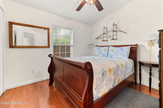 122 Twine St, Saint Augustine, FL 32084 - bedroom with wood finished floors and a ceiling fan