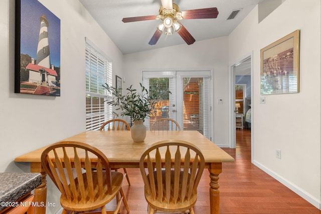 122 Twine St, Saint Augustine, FL 32084 - dining area with light wood-type flooring and ceiling fan
