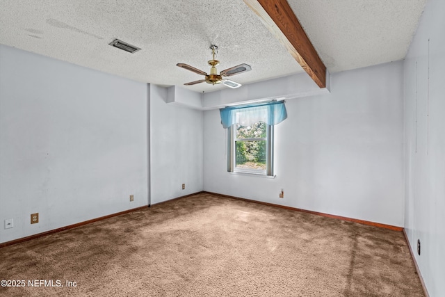 1083 Kings Rd, Neptune Beach, FL 32266 - empty room featuring carpet, ceiling fan, and a textured ceiling