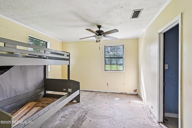 2259 Marlee Rd S, Jacksonville, FL 32259 - unfurnished bedroom featuring ornamental molding, a textured ceiling, and a ceiling fan