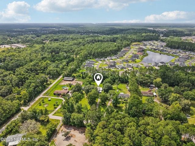 2259 Marlee Rd S, Jacksonville, FL 32259 - aerial perspective of suburban area featuring a heavily wooded area and a nearby body of water