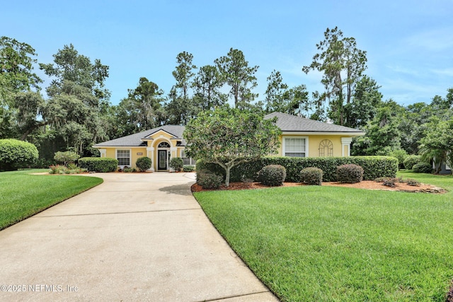 1994 Protection Pt, Fleming Island, FL 32003 - view of front of property with concrete driveway, a front lawn, and stucco siding