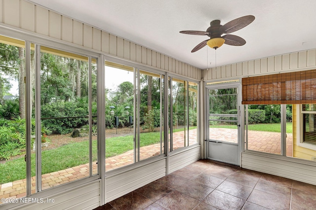 1994 Protection Pt, Fleming Island, FL 32003 - unfurnished sunroom with a ceiling fan