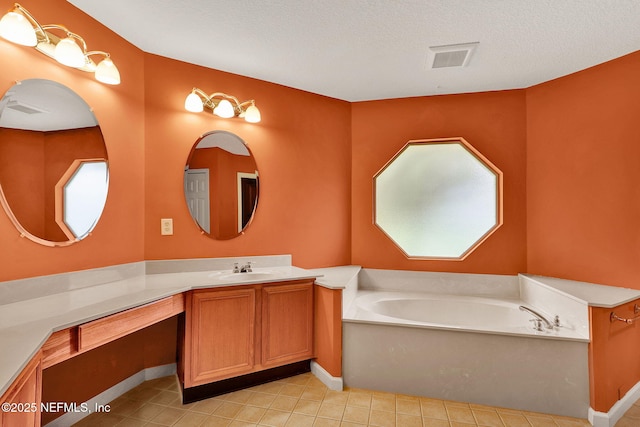 1994 Protection Pt, Fleming Island, FL 32003 - bathroom with vanity, tile patterned floors, and a garden tub