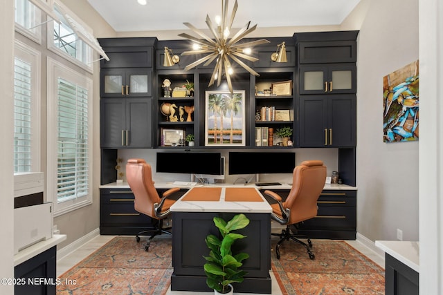 95196 Golden Glow Dr, Fernandina Beach, FL 32034 - home office featuring built in desk and light wood-style flooring