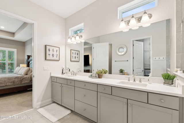 95196 Golden Glow Dr, Fernandina Beach, FL 32034 - full bath with ensuite bath, double vanity, and tile patterned floors