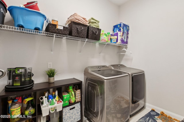 95196 Golden Glow Dr, Fernandina Beach, FL 32034 - laundry room featuring independent washer and dryer and baseboards