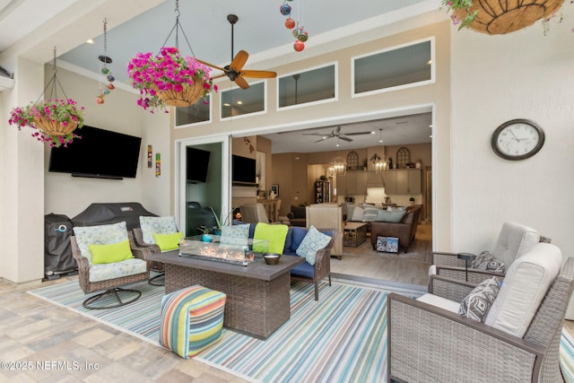 95196 Golden Glow Dr, Fernandina Beach, FL 32034 - view of patio featuring ceiling fan and outdoor lounge area